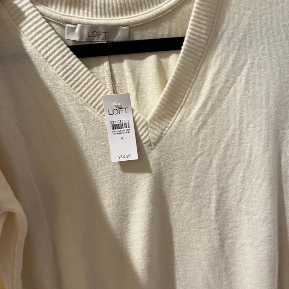 Loft size small cream v-neck sweater